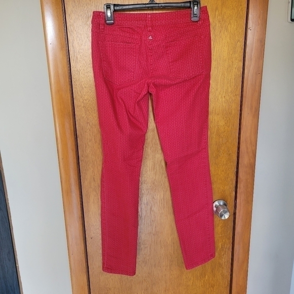 Prana Kara Slim Straight Jeans Red Geo Print Size 4 - Picture 3 of 4